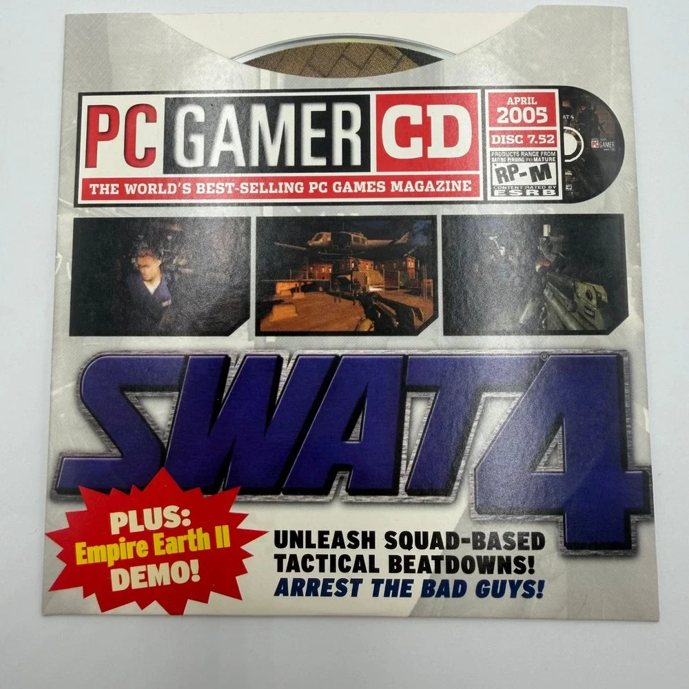 PC Gamer CD April 2005 Disc 7.52 SWAT 4 Empire Earth II Demo VTG PC Game CD-ROM